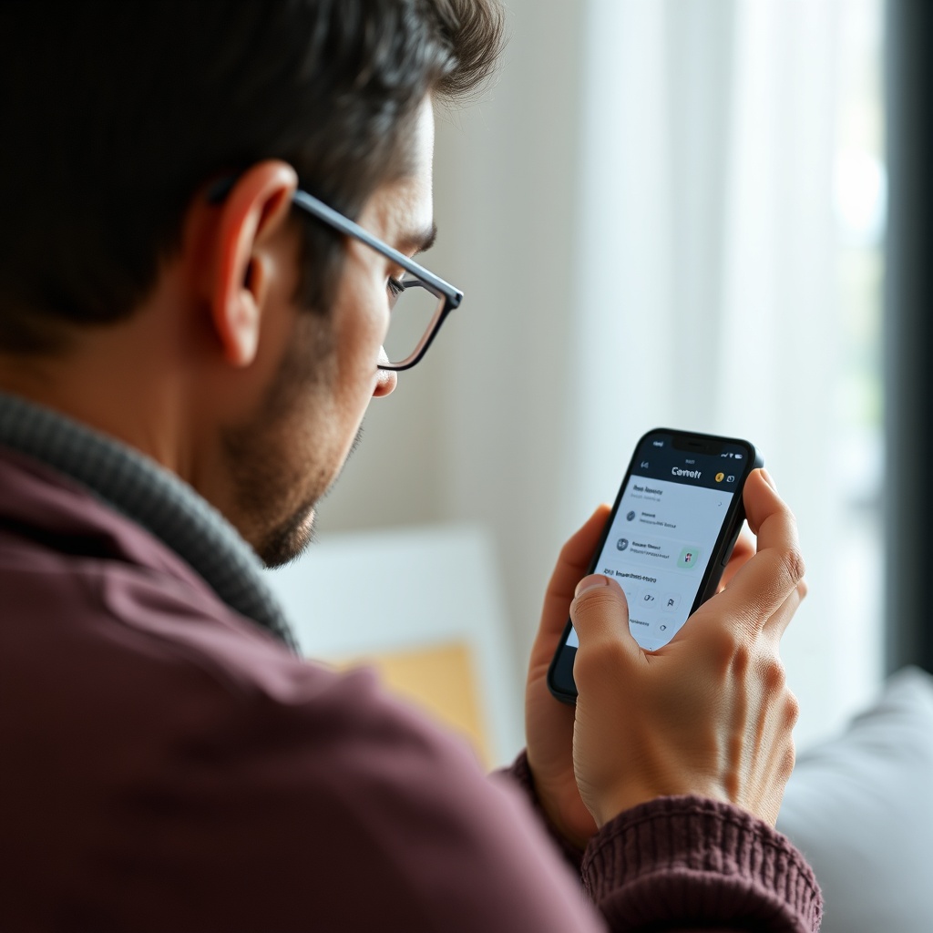 Bir kişinin elinde akıllı telefon tutarken